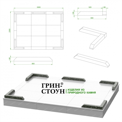 Купить Гранитная ограда ГО-24-02 в Минске