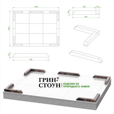 Купить Гранитная ограда ГО-24-04 в Минске