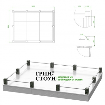 Купить Гранитная ограда ГО-25-02 в Минске