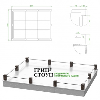 Купить Гранитная ограда ГО-25-03 в Минске