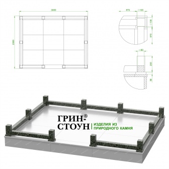 Купить Гранитная ограда ГО-27-02 в Минске