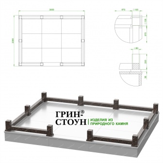 Купить Гранитная ограда ГО-27-03 в Минске