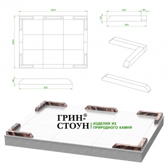 Купить Гранитная ограда ГО-24-07 в Минске